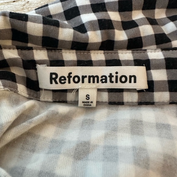 Reformation Black and White Checked Dress Size Small - Picture 3 of 3